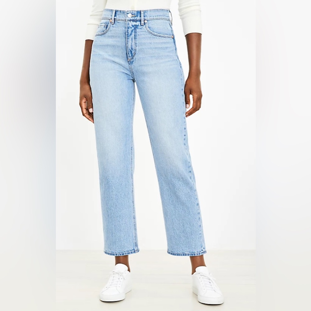 Loft Curvy High Rise Straight Leg Jean- Cropped